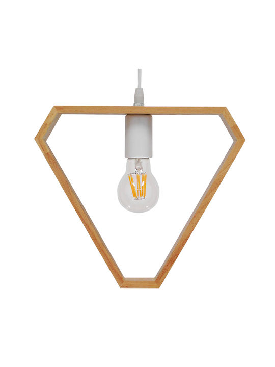 GloboStar Elise Triangle Pendant Light Beige with Socket E27 29x8x28cm