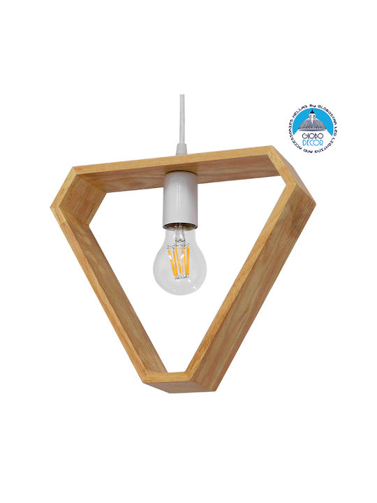 GloboStar Elise Triangle Pendant Light Beige with Socket E27 29x8x28cm