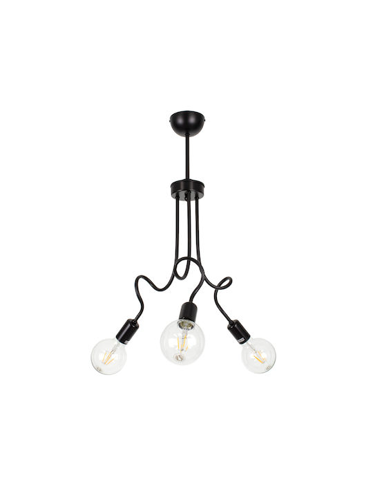 GloboStar Aspect Lustră Negru Rețea cu Dulie E27 44x15x60cm.