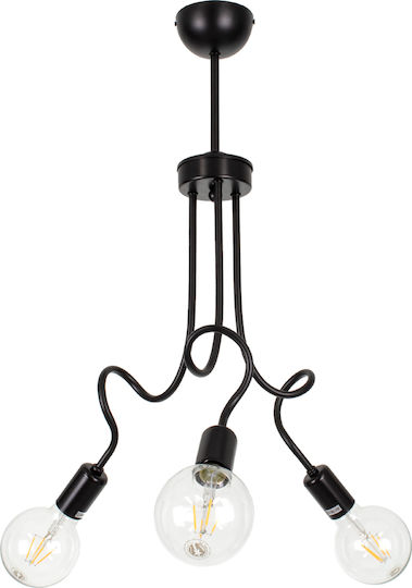 GloboStar Aspect Pendant Light Black Grid with Socket E27 44x15x60cm