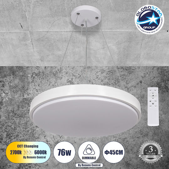 GloboStar Casper Deckenleuchte Weiß LED mit Verstellbarem Weißes Licht 45x45cm