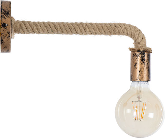 GloboStar Cenadel Vintage Leuchte Wand mit Fassung E27 Braun 10x15cm