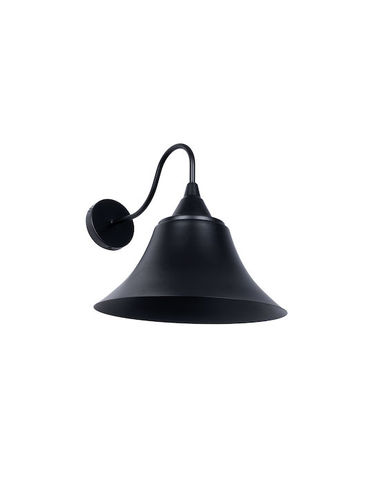 GloboStar Industrial Wall Lamp with E27 Socket Black 30x30cm