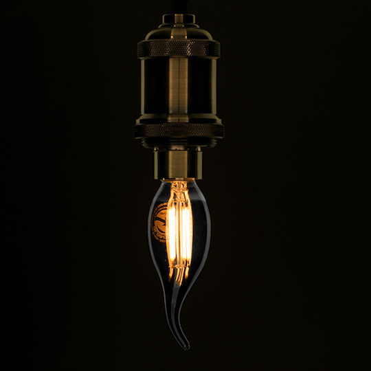 GloboStar Edison Retro Λάμπα LED 4W 120mm για Ντουί E14 και Σχήμα C35T Θερμό Λευκό 400lm Dimmable