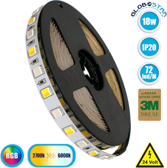 GloboStar Ταινία LED 24V RGBW Φως 5m Τύπου SMD5050