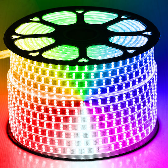 GloboStar Водоустойчива LED Лента 220V RGB Светлина 1м Тип SMD5050