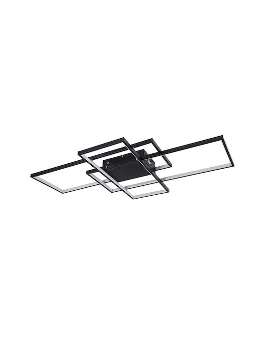 GloboStar Quadra Таванно осветление 105бр Черен с Вграден LED и Дистанционно Управление