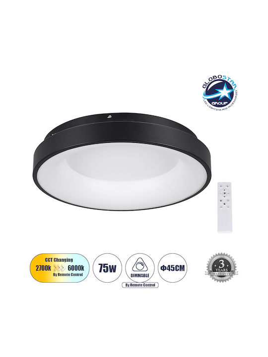 GloboStar Salem Ceiling Mount Light 45pcs Black with Integrated LED and Remote Control