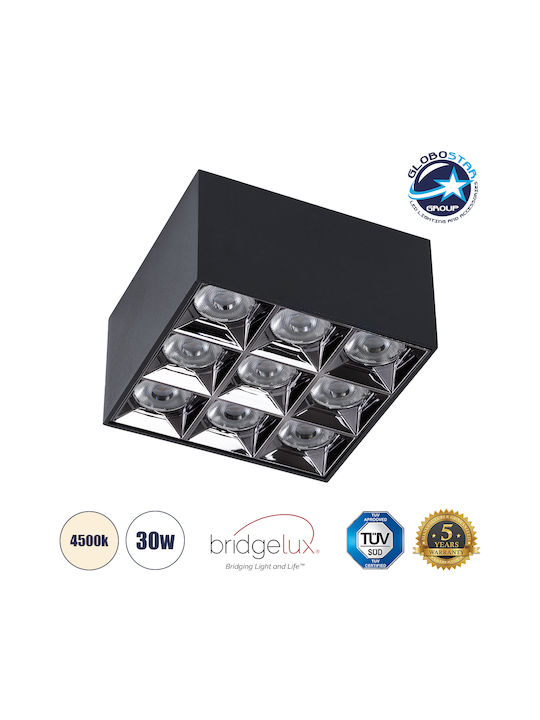 GloboStar Luminar Superior LED Natürliches Weiß Spot mit 9 Lichtern in Schwarz Farbe