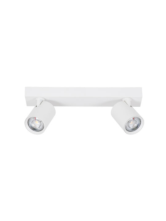 GloboStar Leonardo Double LED Natural White Spot in White Color