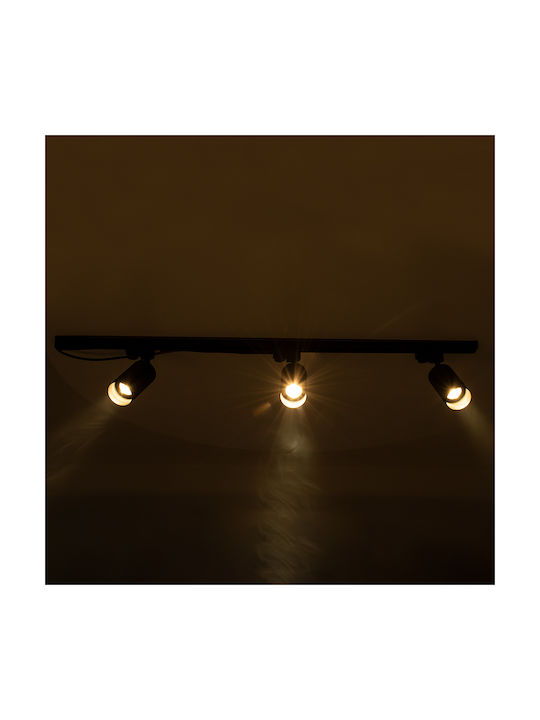 GloboStar Leo Triple Spot with Socket GU10 in Black Color