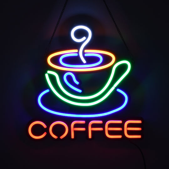 GloboStar LED Sign One - Sided 38x38cm Light Blue / Yellow / Red / White / Green
