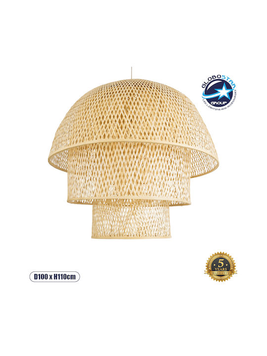 GloboStar Hiroka Ceiling Light Beige Boho Grid with E27 Socket 100x100x110cm