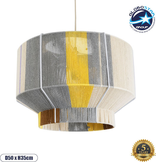 GloboStar Habana Ceiling Light Yellow Boho Grid with E27 Socket 50x35x35cm