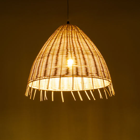 GloboStar Aquatic Pendant Light Beige Boho Grid with Socket E27 40x36cm