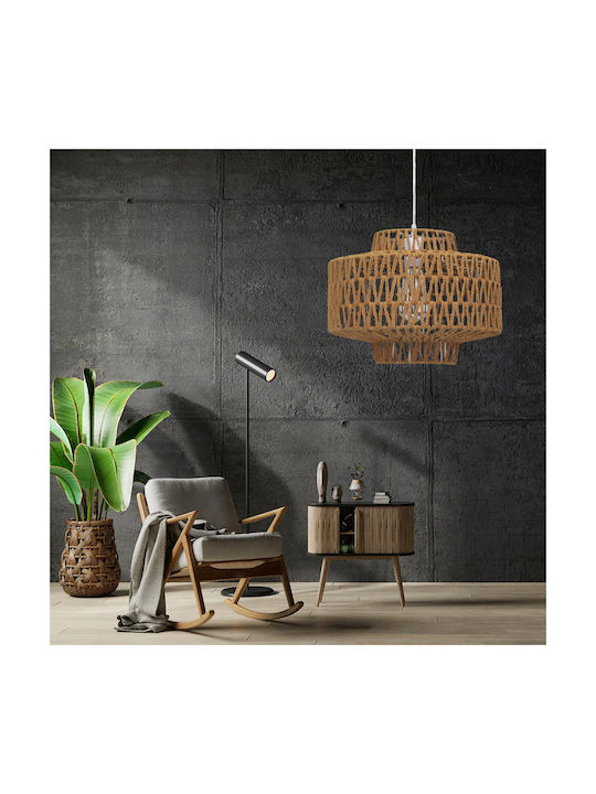 GloboStar Jenson Ceiling Light Brown Boho Grid with E27 Socket 33x35x35cm