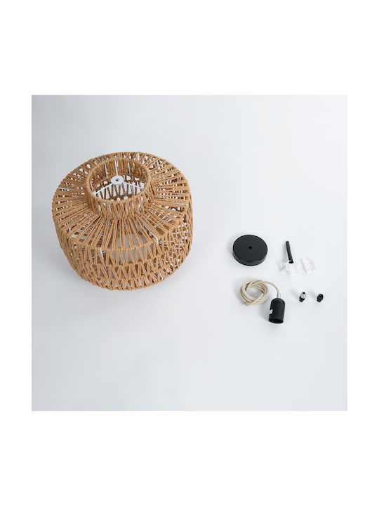 GloboStar Jenson Ceiling Light Brown Boho Grid with E27 Socket 33x35x35cm