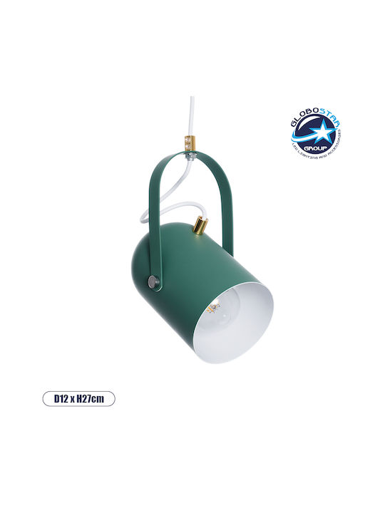 GloboStar Hazel Pendant Light Green with Socket E27 12x18x27cm