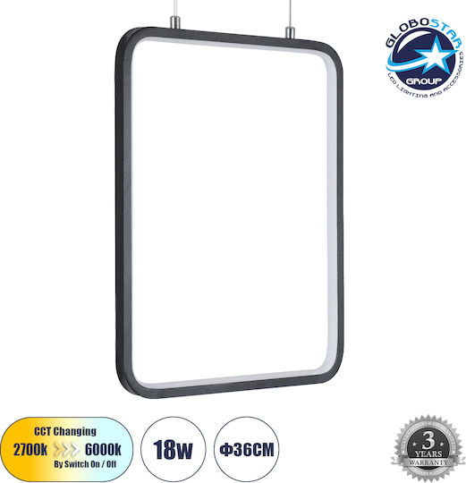 GloboStar Neroba Ceiling Light Black LED with Adjustable White Light 29x36x36cm