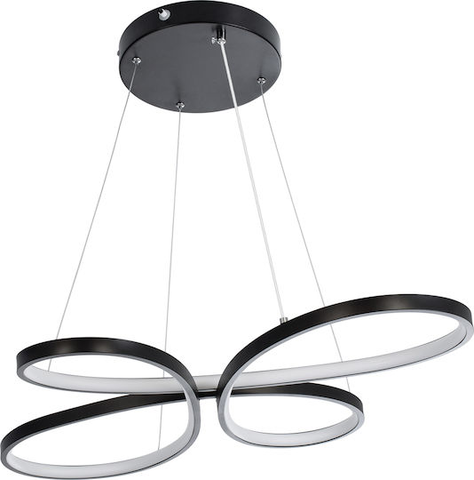 GloboStar Butterfly Lumini Suspendate Negru LED Cu Lumină Bianco Reglabilă 71x52cm