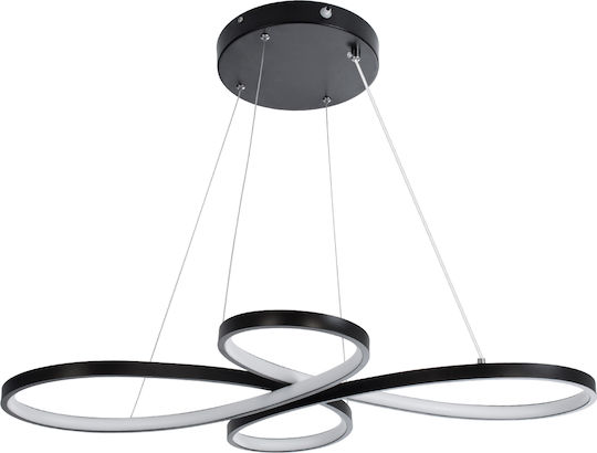 GloboStar Butterfly Lumini Suspendate Negru LED Cu Lumină Bianco Reglabilă 71x52cm