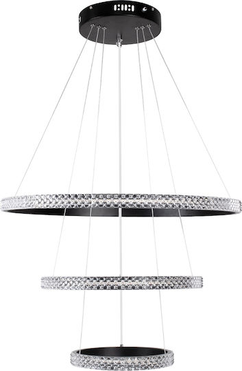 GloboStar Diamond Trio Hängelampe Schwarz 25x25x60cm.