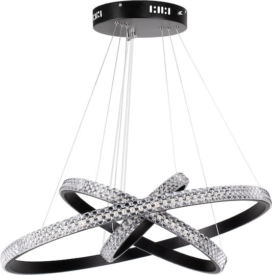 GloboStar Diamond Trio Hängelampe Schwarz 25x25x60cm.