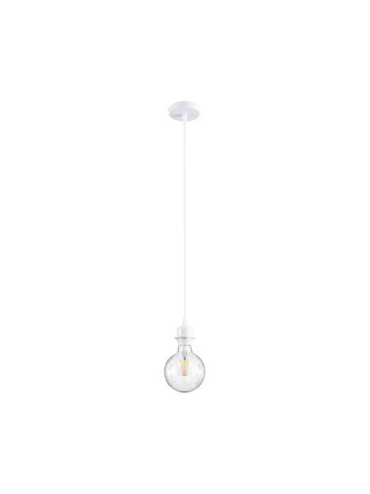 GloboStar Hanna Pendant Light White with Rope for Socket E27 5x18x110cm