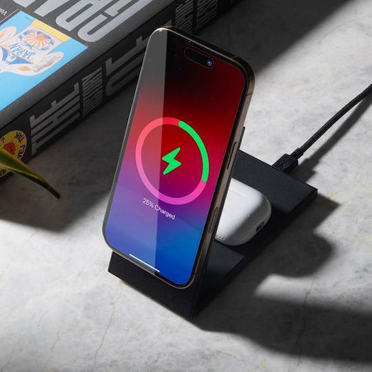 Native Union Безжично зарядно Qi2 и кабел USB-C 15W Черен (Rise)