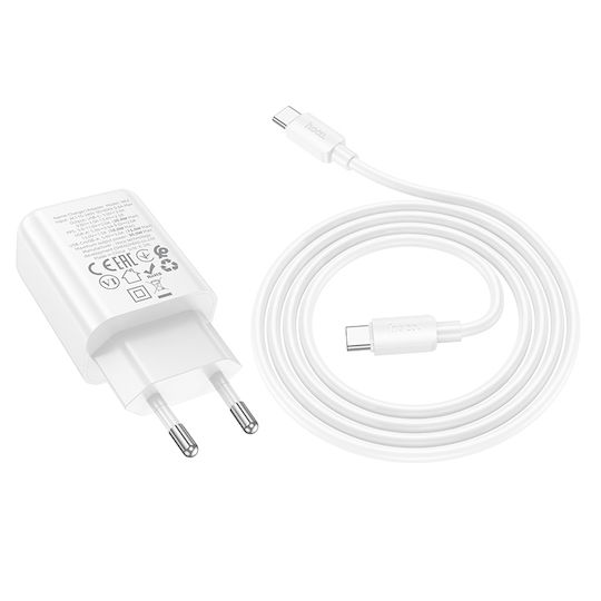 Hoco Încărcător Fără Cablu cu Port USB-A și 2 Porturi USB-C 45W Albς (N50 Scenery)