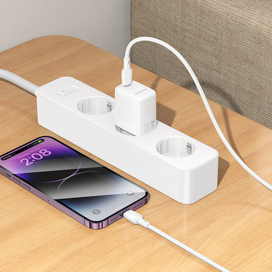 Borofone Charger Without Cable with USB-C Port 20W Power Delivery / Quick Charge 3.0 Whites (BN26 Fuente)