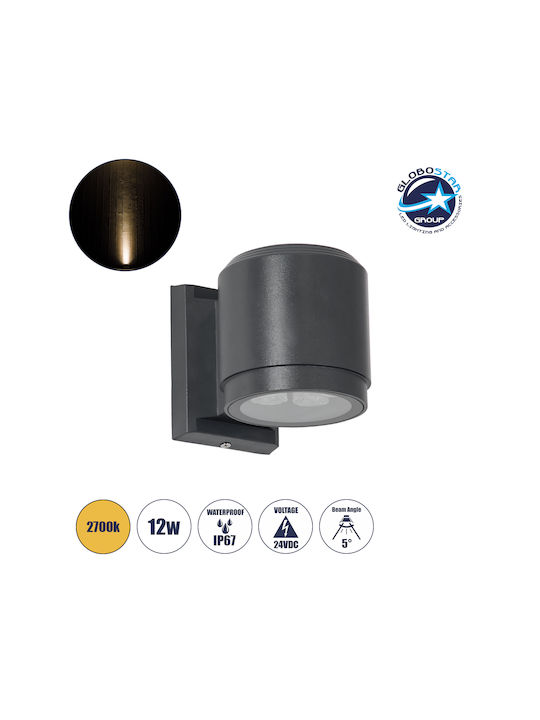 GloboStar Wall-Mounted Outdoor Spot LED IP67 12W with Warm White Light Double Beam