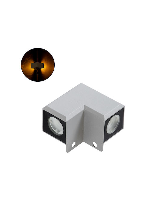 GloboStar Dona Επιτοίχιο Εξωτερικό Σποτ LED IP66 10W με Θερμό Λευκό Φως 8.2x8.2x6εκ.