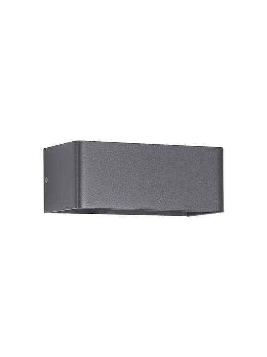 GloboStar Circoa Επιτοίχια Εξωτερική Πλαφονιέρα LED IP44 10W με Θερμό Λευκό Φως Διπλής Δέσμης 20x8x10εκ.