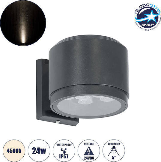 GloboStar Wall-Mounted Outdoor Spot LED IP67 24W with Natural White Light Double Beam