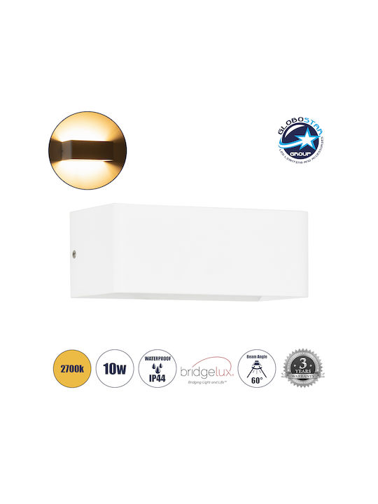 GloboStar Circoa Wandmontierte Außenbeleuchtung Deckenleuchte LED IP44 10W mit Warmweißem Licht Doppelstrahl 20x8x10cm