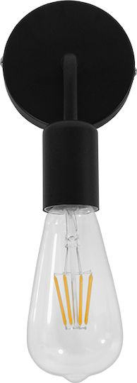 GloboStar Don Vintage Wall Lamp with E27 Lamp Bulb Base Black 7x16x16cm