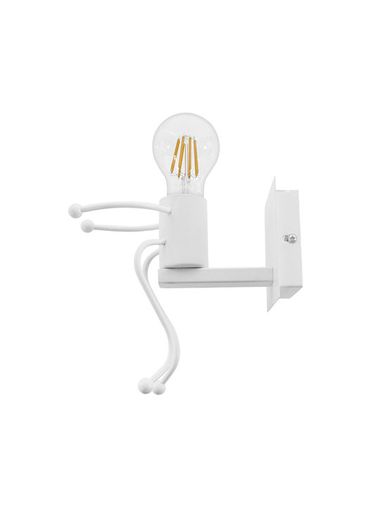 GloboStar Clay Modern Lamp Wall with Socket E27 White 12x17cm
