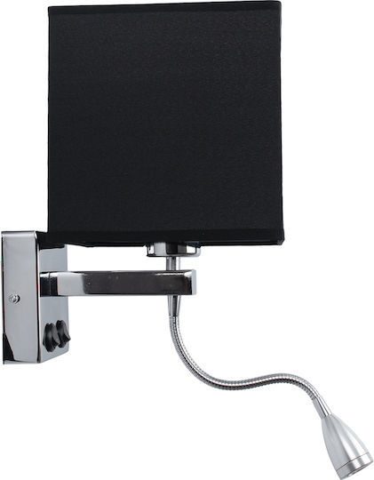 GloboStar Elegant Modern Wall Lamp with E27 Bulb Base and Switch Black 21x43x43cm