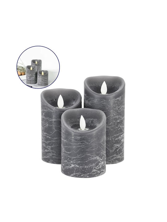 GloboStar Dekorative Lampe Wachs-Politur Gray 3Stück