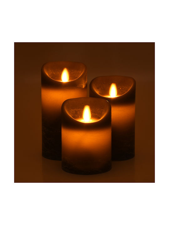 GloboStar Dekorative Lampe Wachs-Politur Gray 3Stück