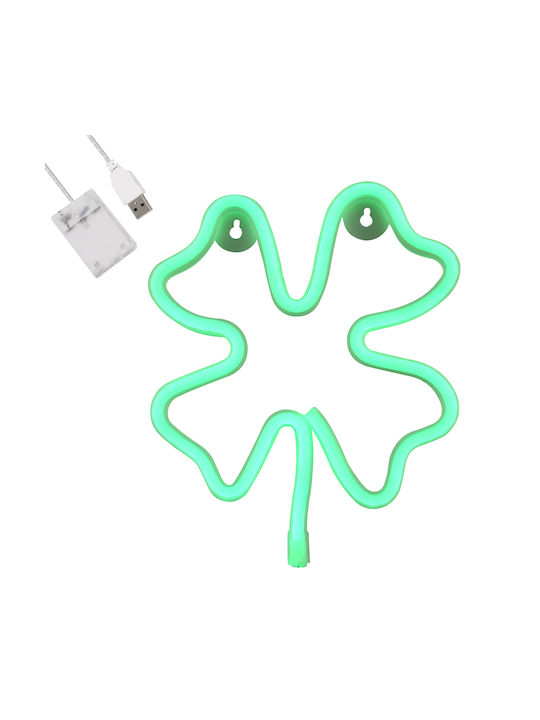 GloboStar Neon Διακοσμητικό Φωτιστικό Four Leaf Clover LED Φιγούρα