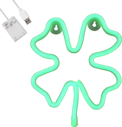 GloboStar Neon Διακοσμητικό Φωτιστικό Four Leaf Clover LED Φιγούρα