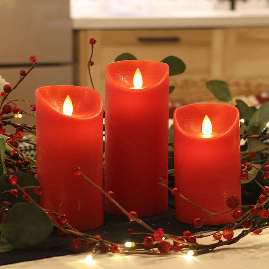 GloboStar Decorative Lighting LED Warm White 3000K Wax Polish 3pcs 7.5x7.5cm