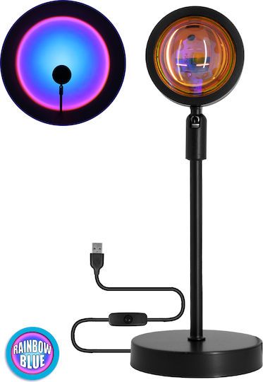 GloboStar Projector Διακοσμητικό Φωτιστικό Rainbow Blue 180° LED Sunset 23x59εκ.