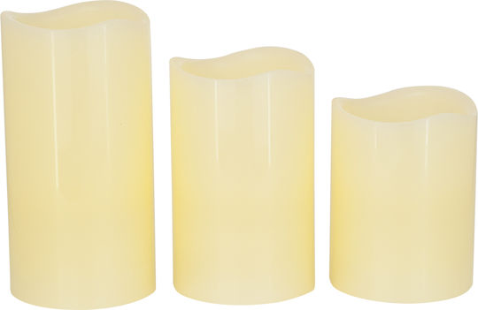 GloboStar Dekorative Lampe Wachs-Politur Weiß 3Stück