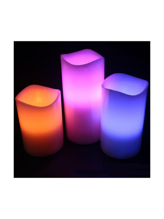 GloboStar Dekorative Lampe Wachs-Politur Weiß 3Stück