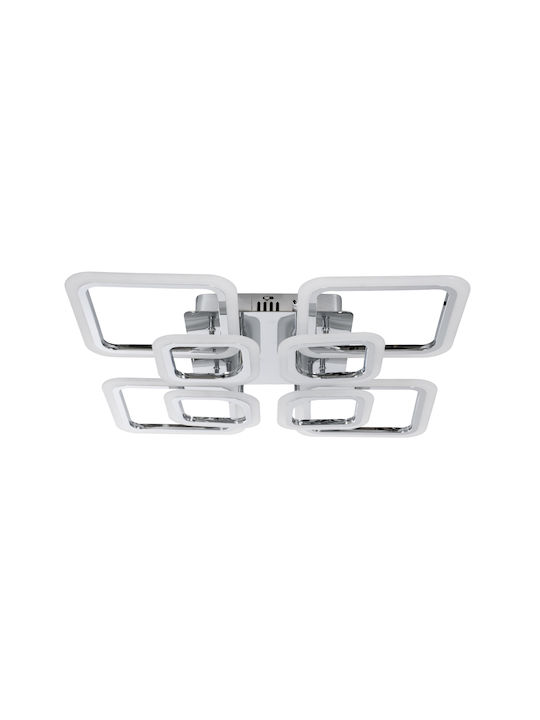 GloboStar Royal-S Deckenleuchte 58.5cm Silber mit Integrierter LED und Fernbedienung