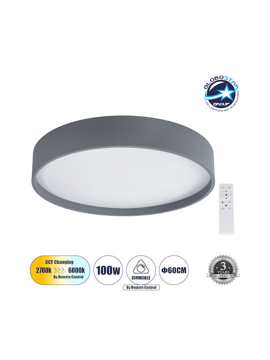 GloboStar Narnia Ceiling Mount Light 60cm Gray with Integrated LED and Remote Control
