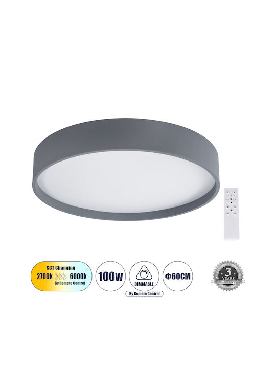 GloboStar Narnia Ceiling Mount Light 60cm Gray with Integrated LED and Remote Control